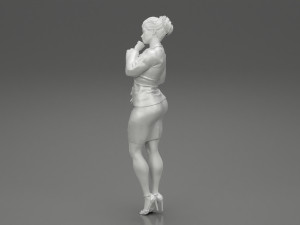 Beautiful Business Woman Thinking Pose 3D Print Model 3D 프린트 모델