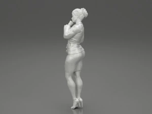 Beautiful Business Woman Thinking Pose 3D Print Model 3D Print Model