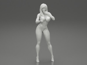 Teen Girl in Swimsuit Poses Near Swimming Pool 3D Print Model 3D-Druckmodell