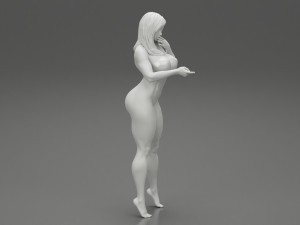 Teen Girl in Swimsuit Poses Near Swimming Pool 3D Print Model 3D-Druckmodell