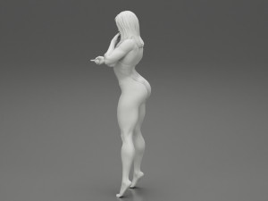 Teen Girl in Swimsuit Poses Near Swimming Pool 3D Print Model 3D-Druckmodell