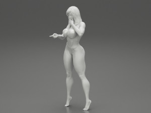 Teen Girl in Swimsuit Poses Near Swimming Pool 3D Print Model 3D-Druckmodell