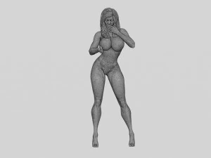 Teen Girl in Swimsuit Poses Near Swimming Pool 3D Print Model 3D Print Model