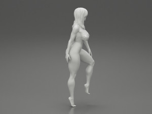 Attractive Brunette Woman in one Piece Swimming Suit Posing on the Beach 3D Print Model 3Dプリントモデル