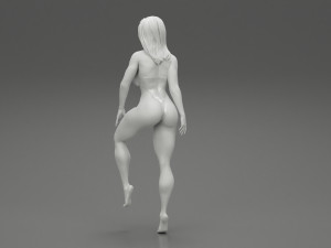 Attractive Brunette Woman in one Piece Swimming Suit Posing on the Beach 3D Print Model 3Dプリントモデル
