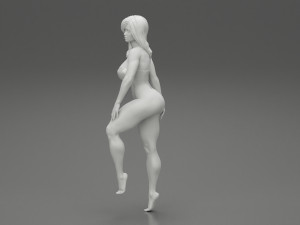 Attractive Brunette Woman in one Piece Swimming Suit Posing on the Beach 3D Print Model 3Dプリントモデル