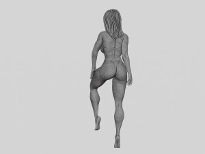 Attractive Brunette Woman in one Piece Swimming Suit Posing on the Beach 3D Print Model 3Dプリントモデル