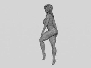 Attractive Brunette Woman in one Piece Swimming Suit Posing on the Beach 3D Print Model 3Dプリントモデル