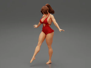 Sexy Woman Standing With One Leg 3D Print Model 3D Print Model
