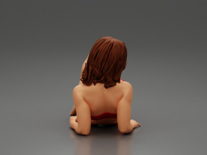 Sexy Adult Woman in Swimsuit Sunbathing on the Beach 3D Print Model Modelo de Impressão 3D