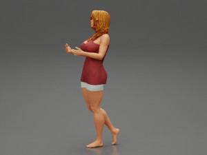 Young Woman Standing and Opening her Hands with Ready to Hug 3D Print Model 3D printmodel