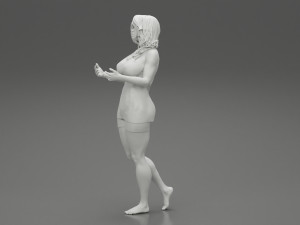 Young Woman Standing and Opening her Hands with Ready to Hug 3D Print Model 3D printmodel