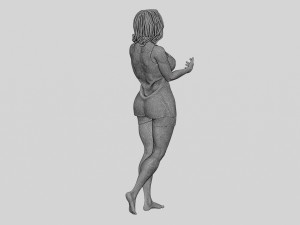Young Woman Standing and Opening her Hands with Ready to Hug 3D Print Model 3D printmodel