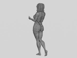 Young Woman Standing and Opening her Hands with Ready to Hug 3D Print Model 3D Print Model