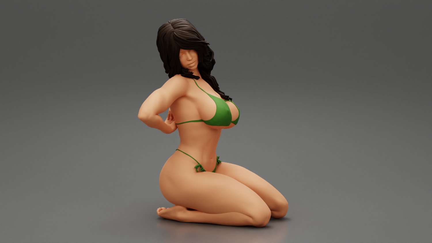 Sexy Girl Bikini Sitting Posing Sandy Beach 3D Print Model 3D Принт Модель  in Женщина 3DExport