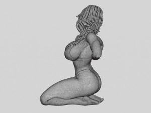 Sexy Girl Bikini Sitting Posing Sandy Beach 3D Print Model 3D Baskı Modeli