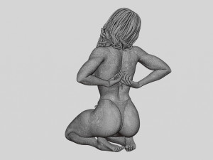 Sexy Girl Bikini Sitting Posing Sandy Beach 3D Print Model 3D Baskı Modeli