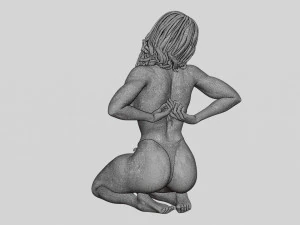 Sexy Girl Bikini Sitting Posing Sandy Beach 3D Print Model 3D Print Model