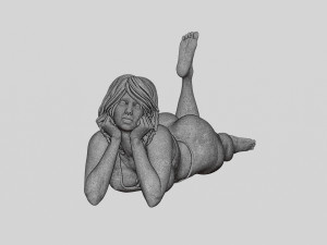 Happy Woman Lying on Floor 3D Print Model 3D Принт Модель