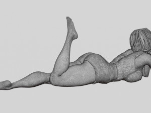 Happy Woman Lying on Floor 3D Print Model 3D Принт Модель