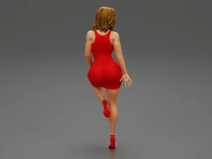 Sexy Secretary Leaning Against the Wall 3D Print Model 3D Print Model
