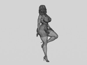 Sexy Secretary Leaning Against the Wall 3D Print Model Modelo de Impressão 3D