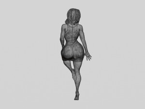 Sexy Secretary Leaning Against the Wall 3D Print Model Modelo de Impressão 3D