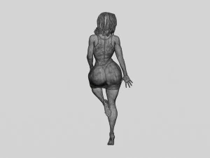 Sexy Secretary Leaning Against the Wall 3D Print Model 3D Print Model