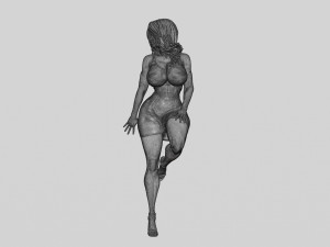 Sexy Secretary Leaning Against the Wall 3D Print Model Modelo de Impressão 3D