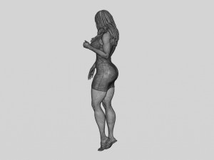 Stylish Girl Posing in Summer Dress and Heeled Sandals 3D Print Model 3D Print Model