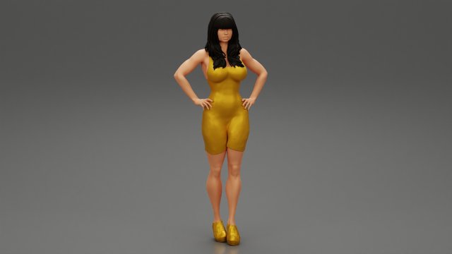 Sexy Woman in a Tight Dress 3D Print Model 3D 打印模型 .c4d .max .obj .3ds .fbx .stl .blend 