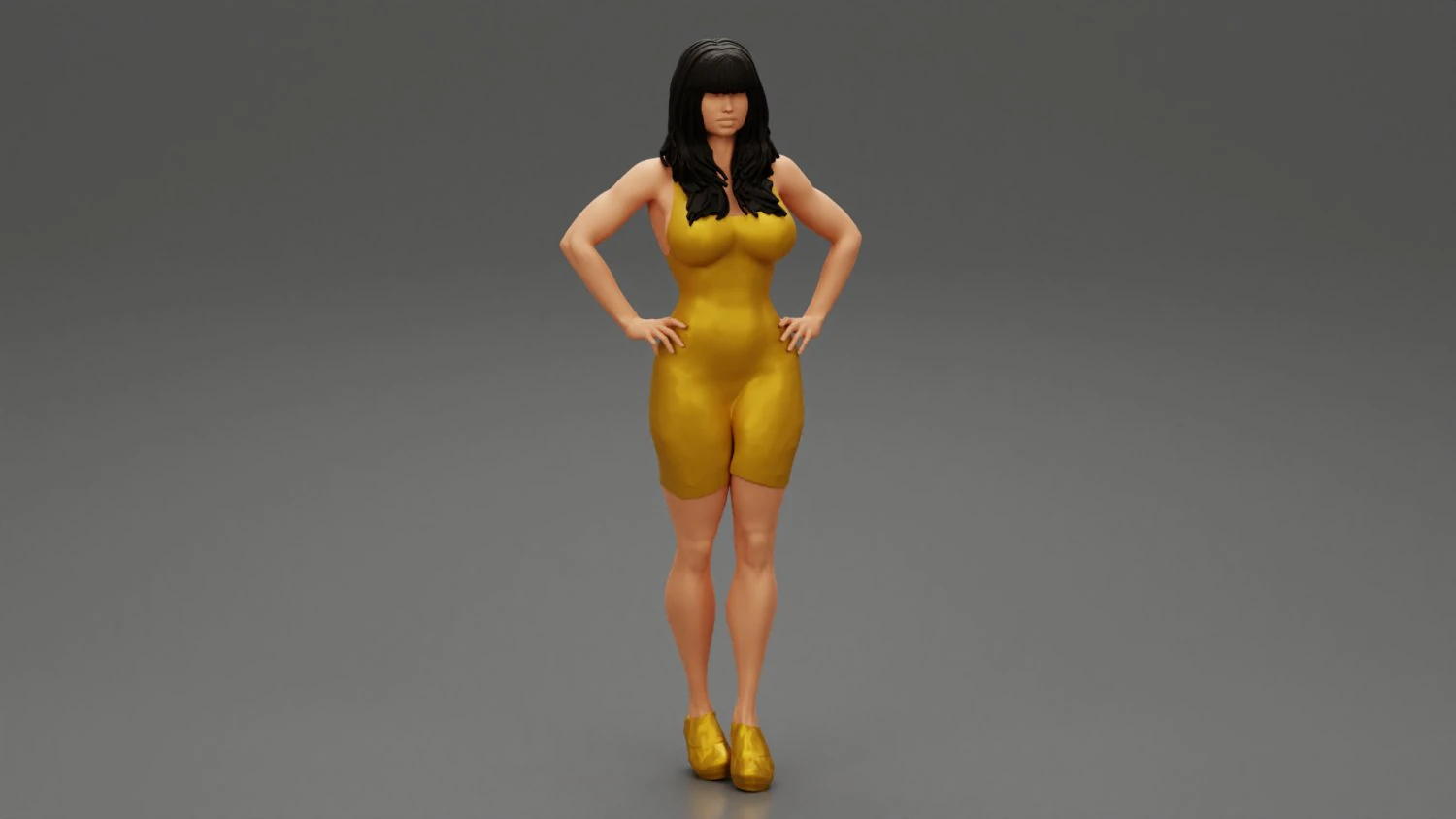 Sexy Woman in a Tight Dress 3D Print Model 3D Print Model .c4d .max .obj .3ds .fbx .stl .blend 