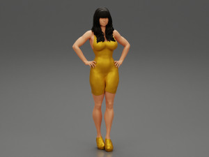 Sexy Woman in a Tight Dress 3D Print Model 3D Print Model