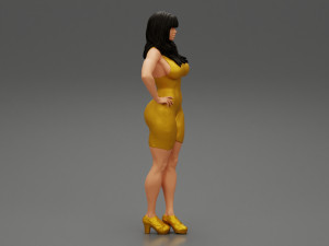 Sexy Woman in a Tight Dress 3D Print Model 3D 打印模型