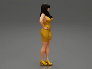 Sexy Woman in a Tight Dress 3D Print Model 3D Print Model