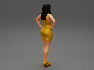 Sexy Woman in a Tight Dress 3D Print Model 3D 打印模型