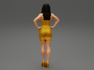 Sexy Woman in a Tight Dress 3D Print Model 3D 打印模型