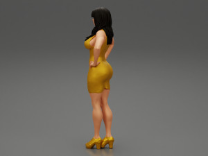 Sexy Woman in a Tight Dress 3D Print Model 3D 打印模型