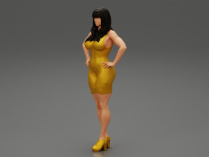 Sexy Woman in a Tight Dress 3D Print Model 3D 打印模型