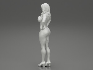 Sexy Woman in a Tight Dress 3D Print Model 3D 打印模型