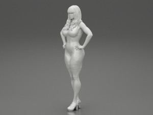 Sexy Woman in a Tight Dress 3D Print Model 3D 打印模型