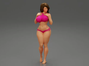 Modello di stampa 3D del bikini di moda da spiaggia del costume da bagno della ragazza sexy Modello di stampa 3D