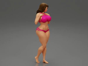 Sexy Girl Swimming Suit Beach Fashion Bikini 3D Print Model 3D Print Model