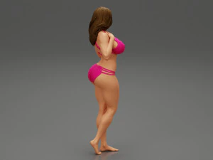 Sexy Girl Swimming Suit Beach Fashion Bikini 3D Print Model 3D Print Model