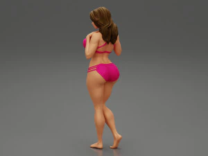 Sexy Girl Swimming Suit Beach Fashion Bikini 3D Print Model 3D Print Model