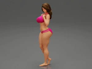 Sexy Girl Swimming Suit Beach Fashion Bikini 3D Print Model 3D Print Model