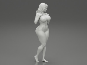 Sexy Girl Swimming Suit Beach Fashion Bikini 3D Print Model Modèles 3D en vedette