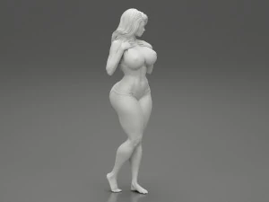 Sexy Girl Swimming Suit Beach Fashion Bikini 3D Print Model 3D Print Model