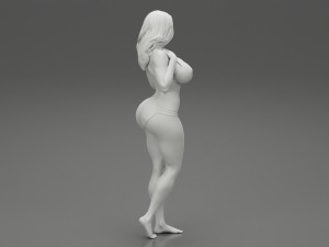 Sexy Girl Swimming Suit Beach Fashion Bikini 3D Print Model Modèles 3D en vedette