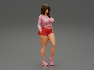 Young Sport Woman Doing Stretching exercise 3D Print Model 3D-printmodel